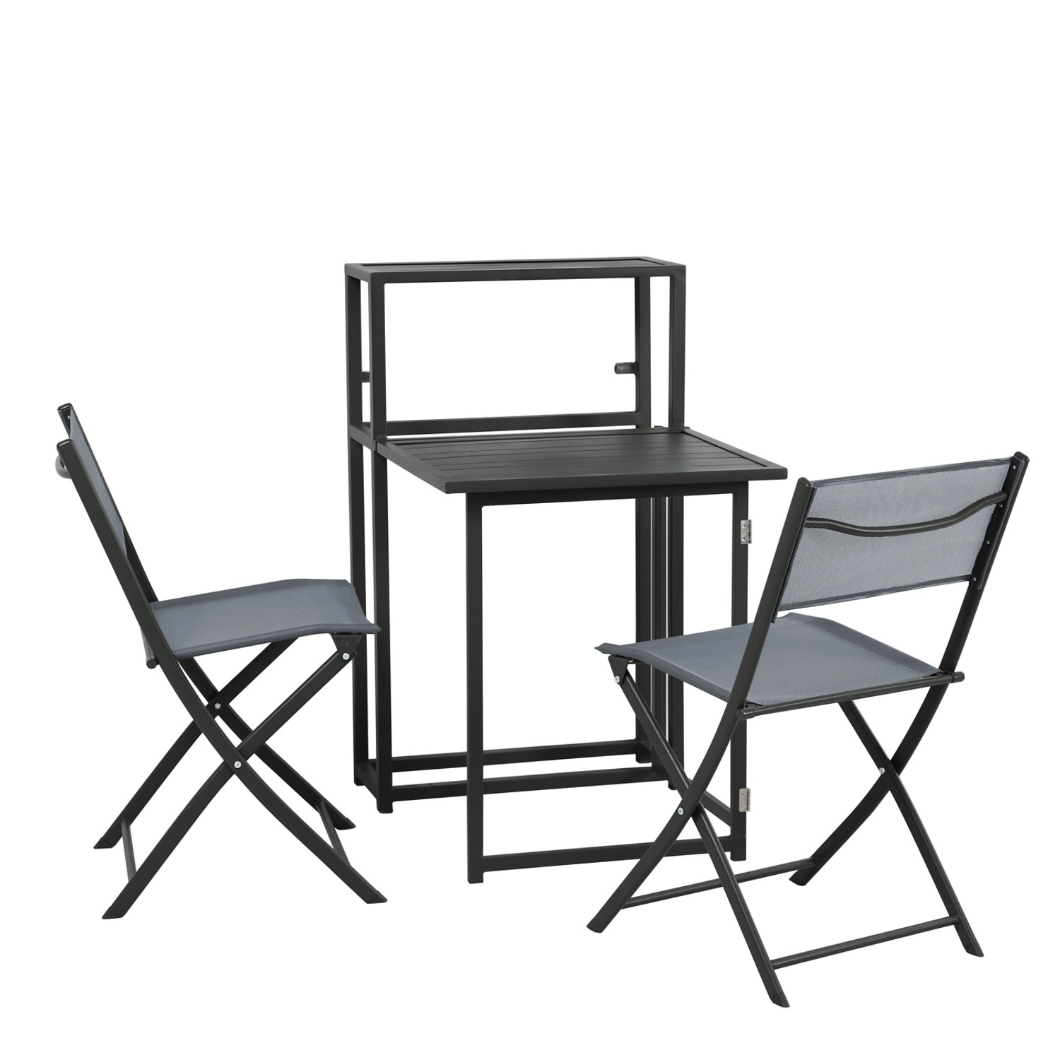 Svita Balkon-Set Platzsparend Balkon-Möbel Kleiner Balkon Klappbar Dunkelgr günstig online kaufen