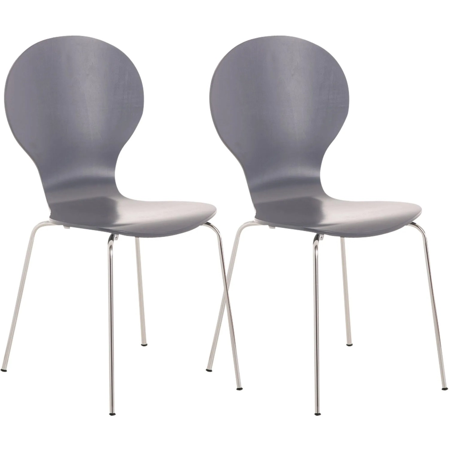 CLP 2x Stapelstuhl DIEGO Ergonomisch Grau