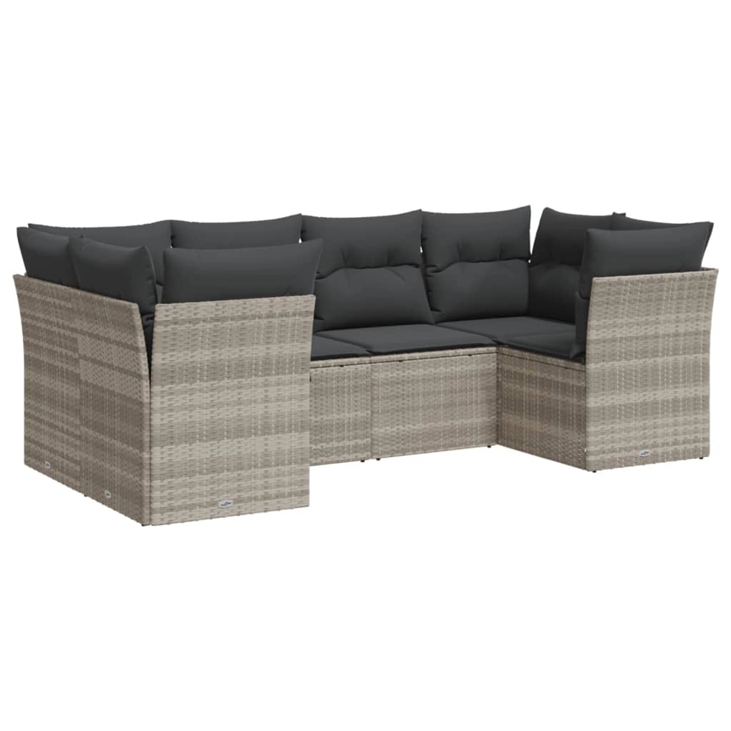vidaXL 6-Tlg Garten-Sofagarnitur mit Kissen Hellgrau Poly Rattan 3218112 günstig online kaufen