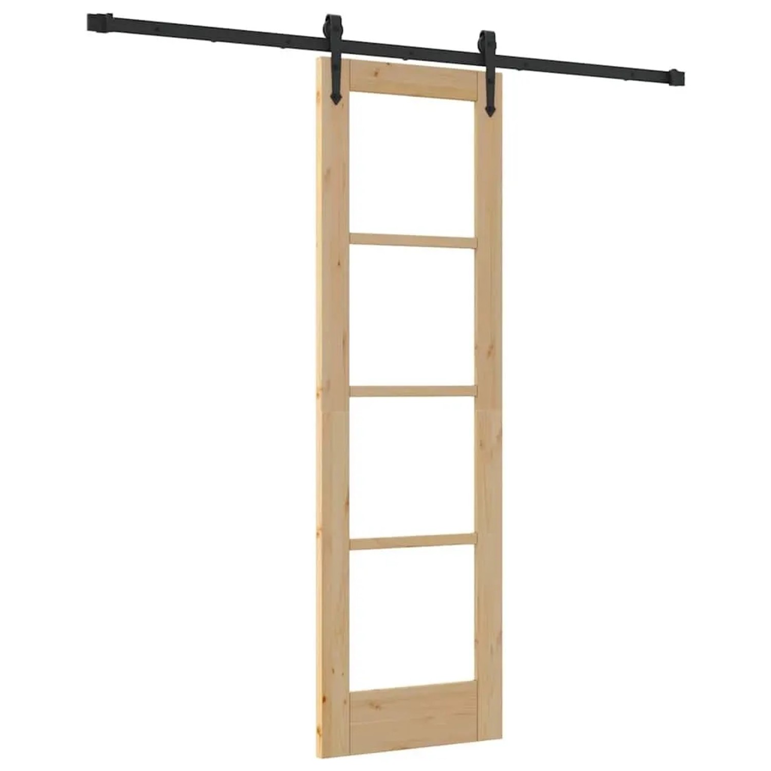 vidaXL Schiebetür Natur und Schwarz 61 x 198,5 cm 3332377