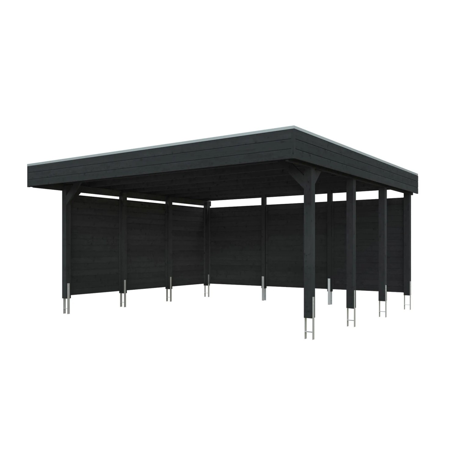 Skan Holz Carport-Set Friesland C 546 cm x 555 cm Anthrazit