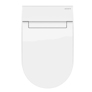 Schütte Dusch-WC Cesar Premium Slim, spülrandlos, in Weiß, mit D-Form WC-Sitz.