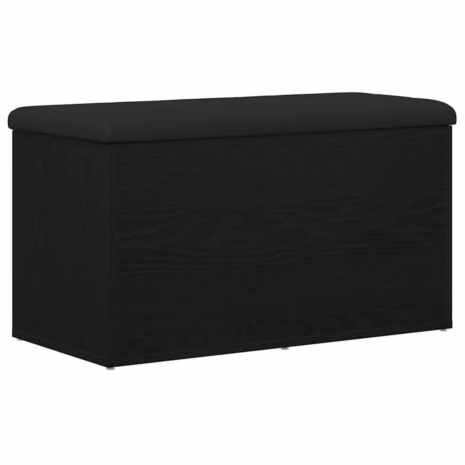 DELUKE Sitzbank JONA Mit Stauraum Schwarz Eichen-Optik 82x42x45cm Aufbewahrungsbank Flurbank Garderobenbank