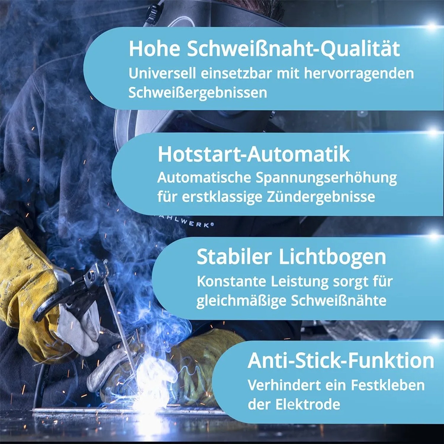 STAHLWERK Schweißgerät ARC 160 MD DC Vollausstattung Mit 160 Ampere_4