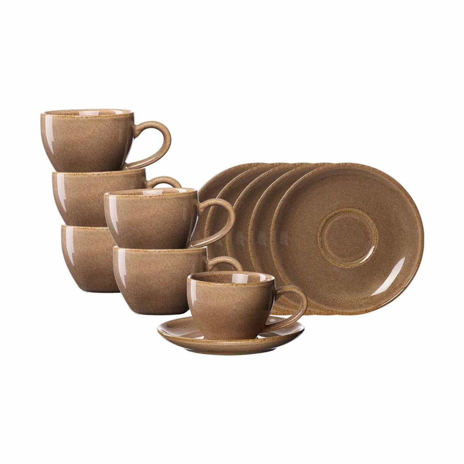 Ritzenhoff & Breker Sahara Espressotasse mit Untertasse 6er Set Hellbraun