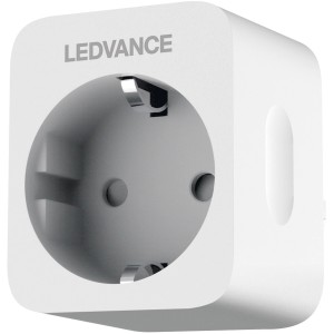 Weiße Ledvance Smart+ WiFi Steckdose On/Off mit EU-Stecker zur Einbindung ins Smart Home System.