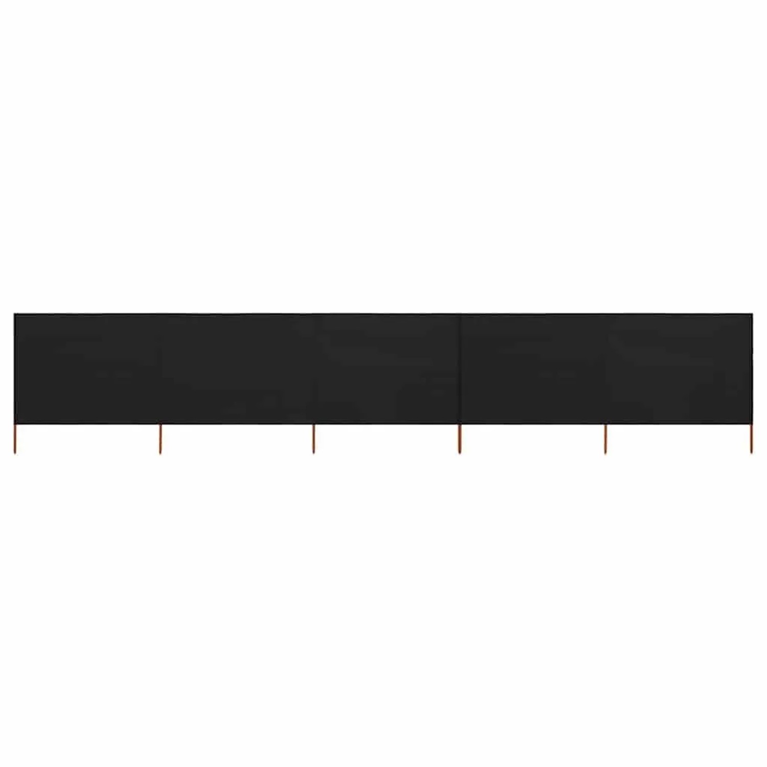 vidaXL 5 Teiliges Windschutzgewebe 600 x 160 cm Schwarz 47170