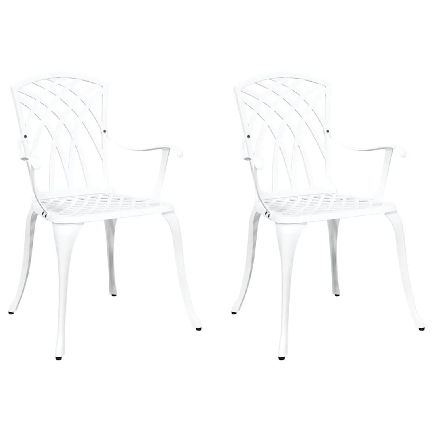 vidaXL Gartenstuhl 2 Stk Weiß 53 x 51 x 88,5 cm Aluminium 42002400