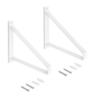 Emuca Satz Träger-Set für Regale in Holz Shelf mit Dreieckiger Form Stahl Weiß Satz Regalträger-Set