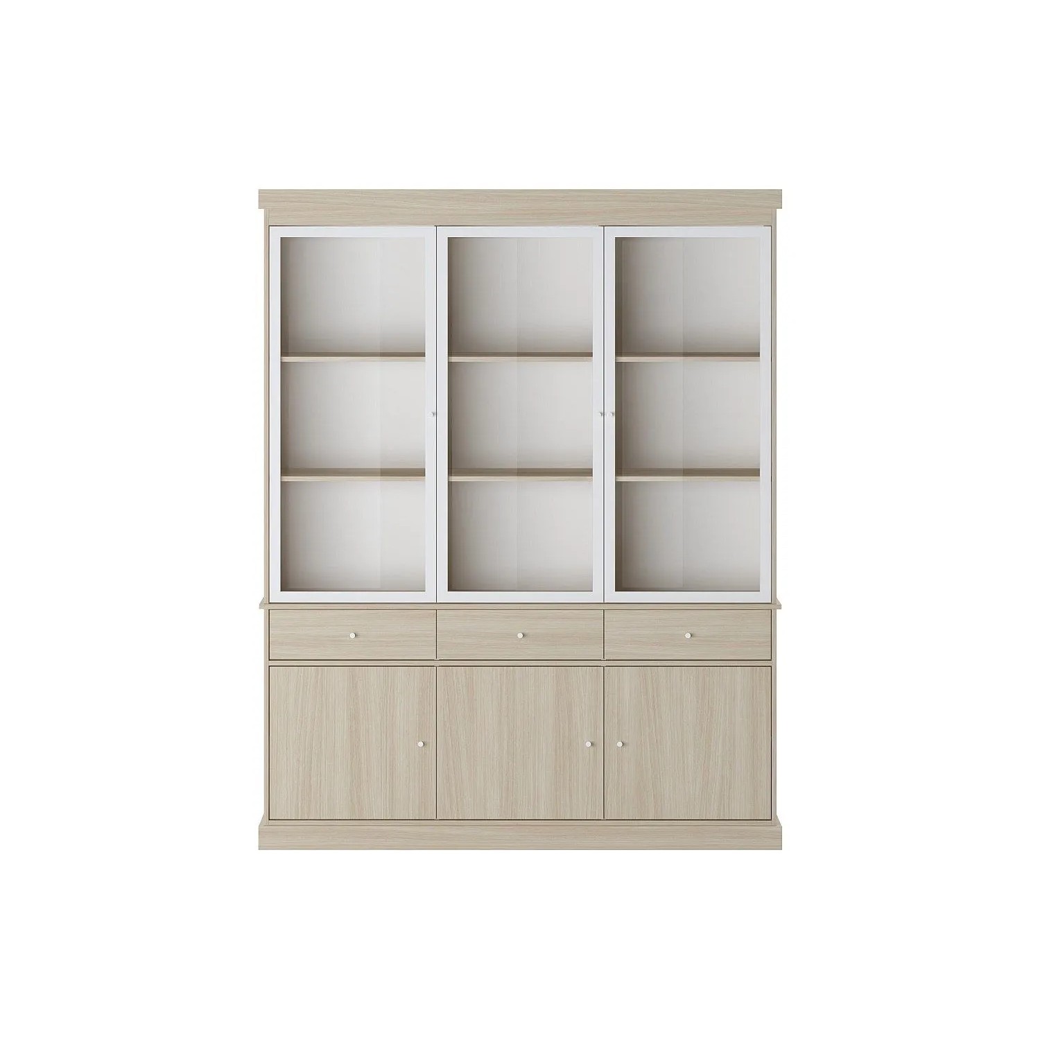 Vente-unique Vitrinenschrank Marsoria Naturfarben Hell  Weiß 172.5 cm