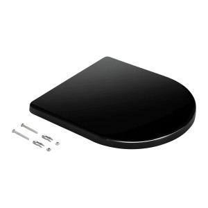 Schwarzer Schöner Wohnen WC-Sitz Antus Wrap mit Absenkautomatik und Montagezubehör.