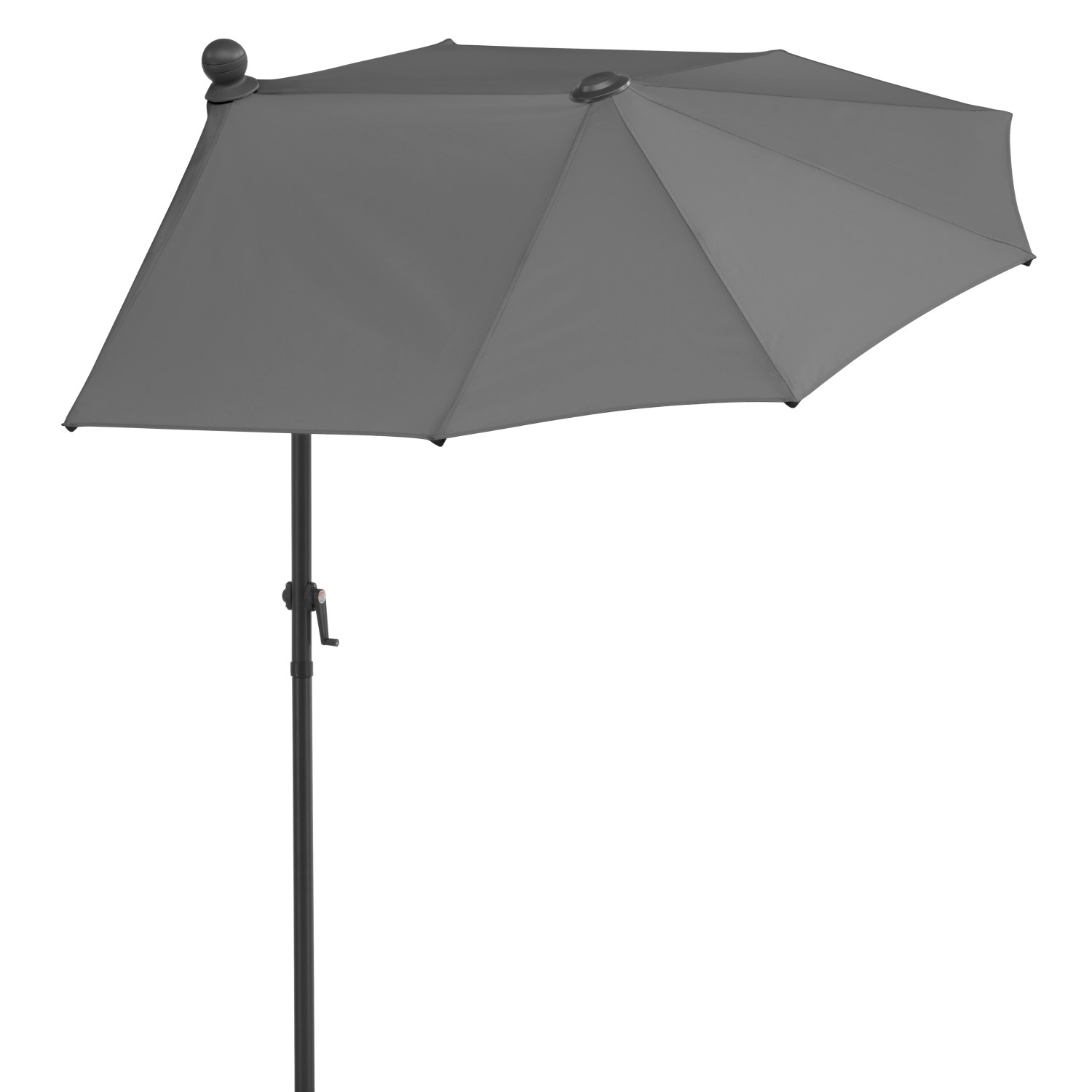 Anthrazitfarbener Schneider Balkonschirm, 150x150 cm, mit Knickfunktion für flexible Beschattung.