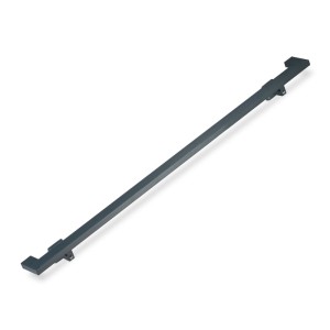 Eckiger, anthrazitfarbener Relaxdays Handlauf aus Stahl, 150 cm lang, für die Wandmontage.