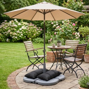 Relaxdays Sandsäcke 2er Set Polyester Schwarz Befüllbar 68 cm x 30 cm