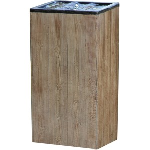 Silex Gartenbrunnen Lignum S in Holzoptik mit LED und Pumpe.