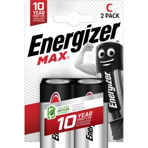 Energizer Max C Baby Batterien, 2er-Pack, Alkali-Batterien für Geräte des täglichen Bedarfs.