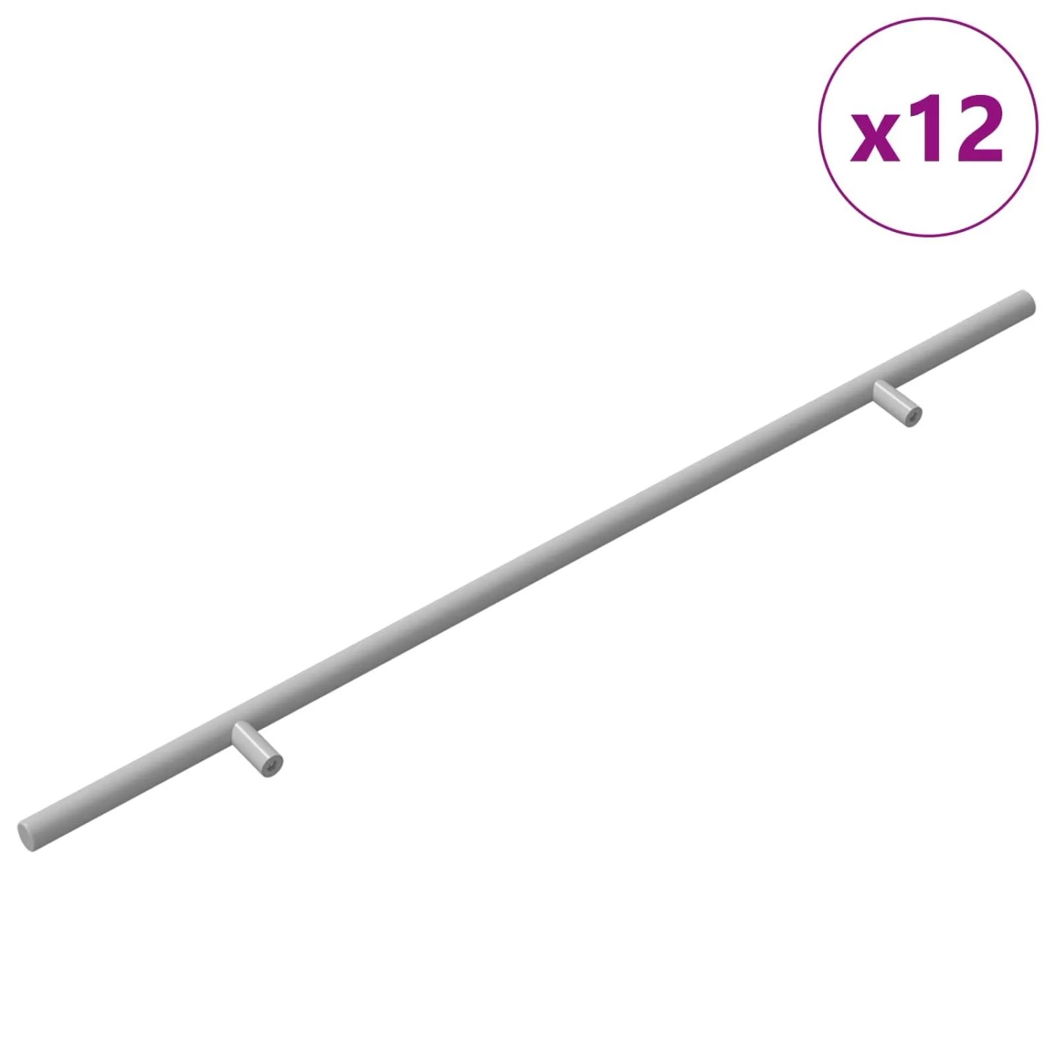 vidaXL Griff 12 Stk Silber 500 mm Stahl 864736