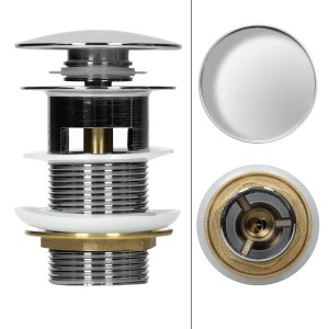 ML-Design Ablaufgarnitur für Waschbecken, Chrom, mit Push-Open-Technologie.