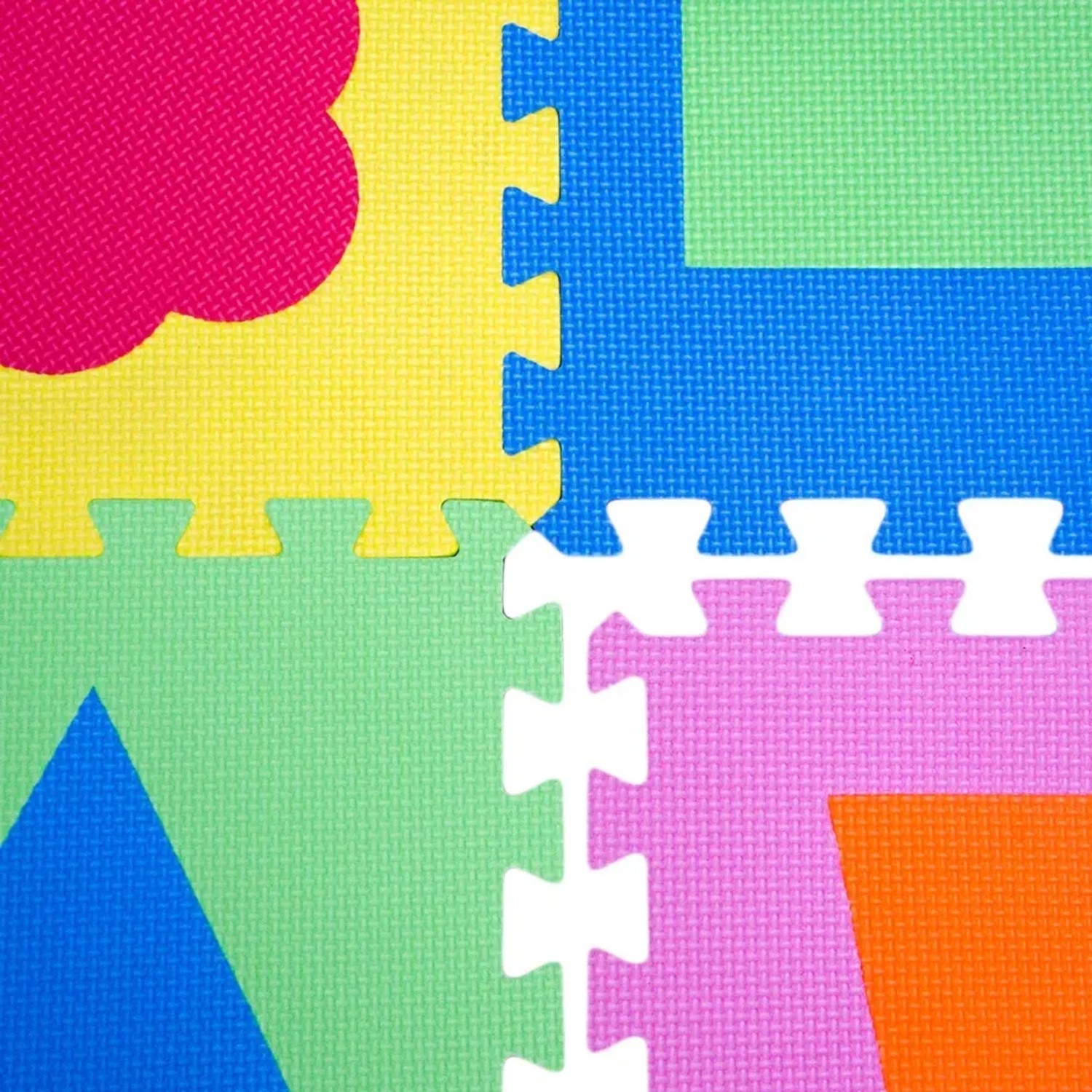 Bunte LittleTom Baby Puzzlematte mit Symbolen, 10 Schaumstoffmatten 30x30 cm.