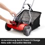 Einhell Akku-Spindelmäher GE-HM 18/38 Li-Solo: Hand legt Power X-Change Akku ein.