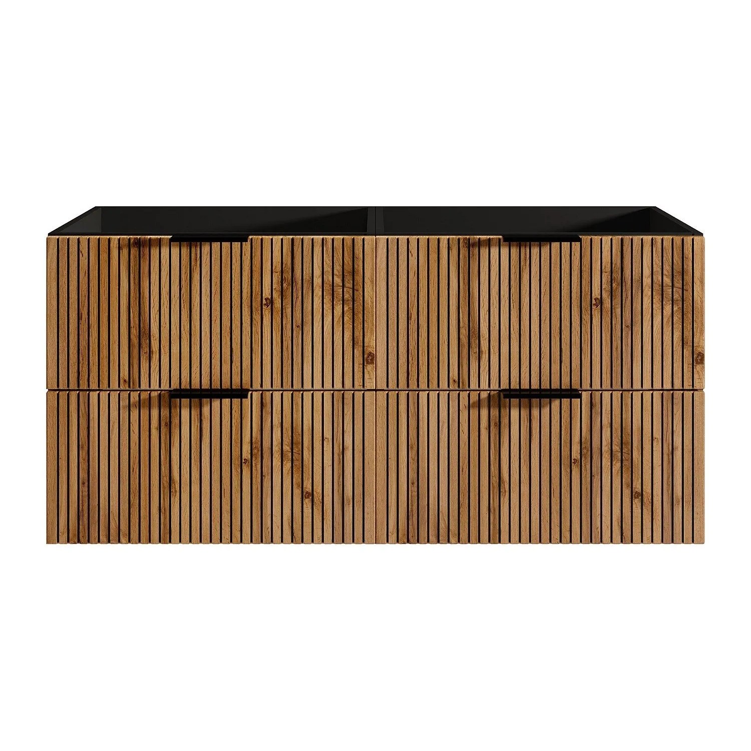 Vente-unique Waschbeckenunterschrank Madela Schwarz  Naturfarben Hell 120 cm