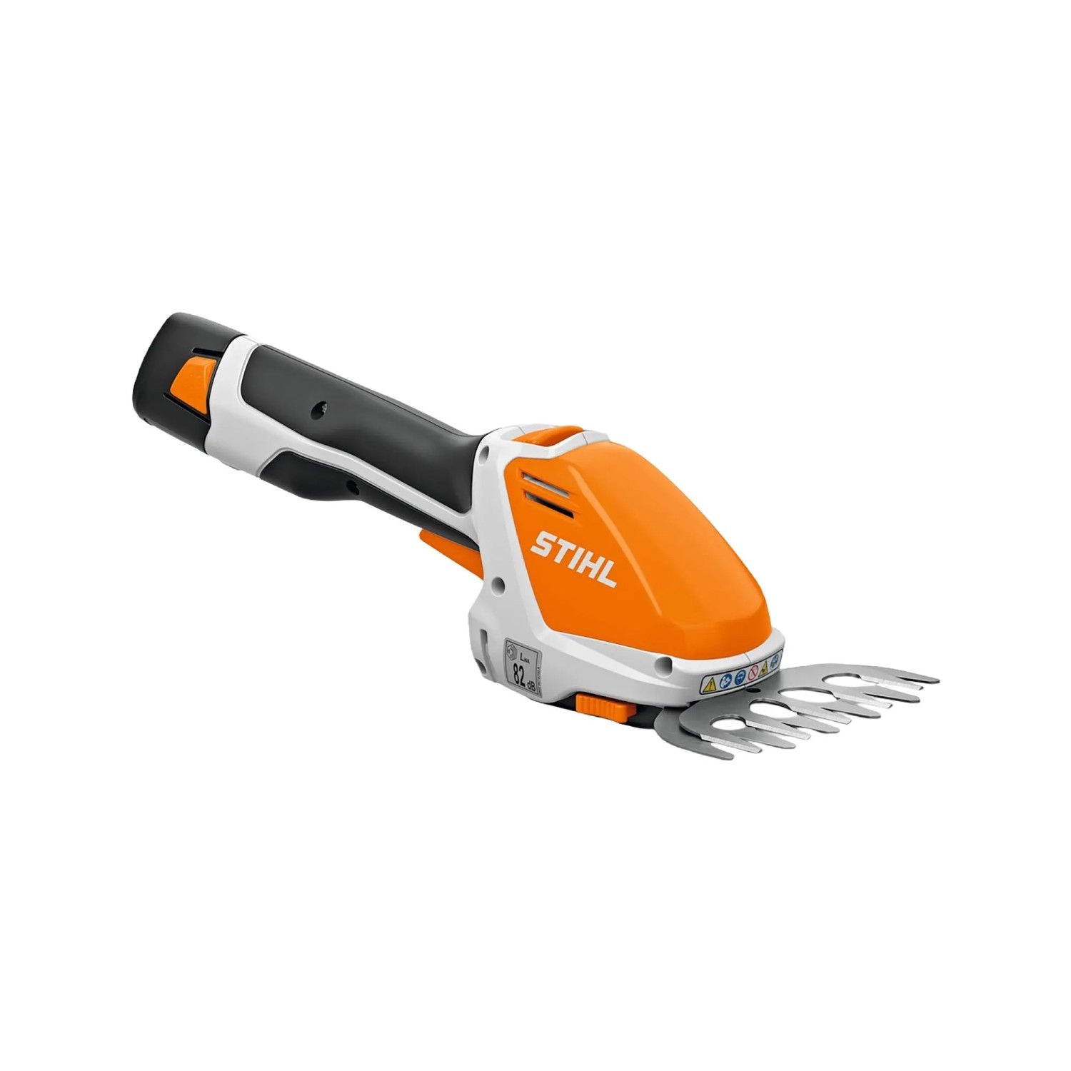 Stihl Akku-Strauchschere HSA 26, orange, mit Strauchmesser. Ideal für Formschnitte und Rasenkanten.