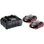 Metabo Basic-Set mit 2 LiHD 4 Ah Akkus und Ladegerät.