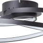 Moderne LED-Deckenleuchte Labyrinth, 40 cm, schwarz, mit verschlungenen Kreisen für Wohnzimmer, Schlafzimmer oder Flur.