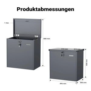 Wiltec Paketkasten Standbriefkasten Grau 51X32X50Cm Paketbox Zuhause Päckchen