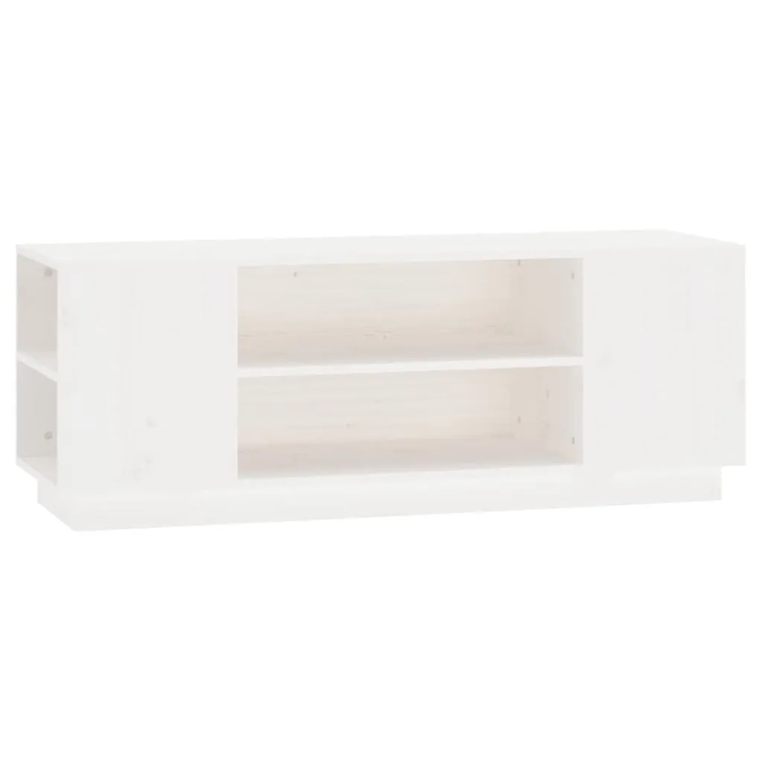 vidaXL TV-Schrank Weiß 110x35x40,5 cm Massivholz Kiefer 814410