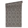 PROFHOME Barock Tapete mit Ornamenten in Silber und Grau.