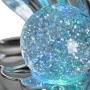 LED-Tischleuchte Shelly in Chrom, Muschel-Design mit glitzernder LED-Kugel und Farbwechsel.