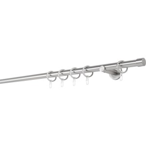 Mydeco Gardinenstange Edelstahl, 20mm Ø, 100cm mit Endstück Cap. Stilvolle Fensterdekoration.