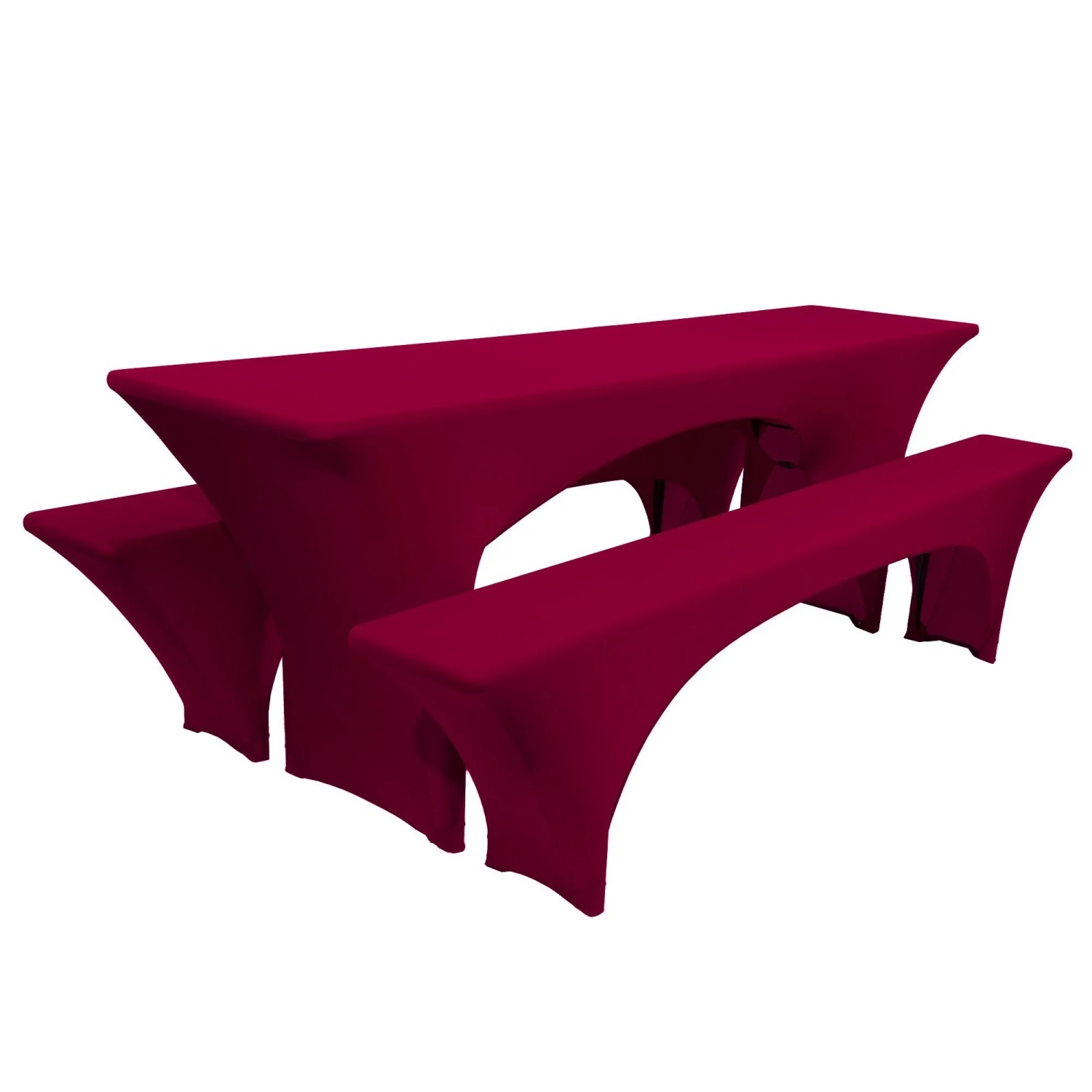 Beautissu Victoria Biertischhusse 70cm Stretch Bordeaux 3tlg