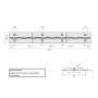 Technisches Diagramm SOTECH Stangenscharnier 1000x32x1mm aus poliertem Edelstahl für Möbelbau.