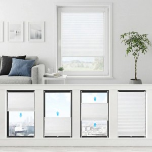 Sekey Plissee, weiß, 70x100cm, ohne Bohren, Klemmfix, verstellbar, im Wohnraum.