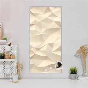 Banjado Magnettafel 37x78cm mit Steinwand Motiv. Silberne Magnetwand/Pinnwand inkl. Magnete.