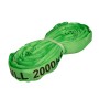 Grüne Conacord Rundschlinge aus Polyester, 2 m lang, Belastbarkeit 2000 kg.