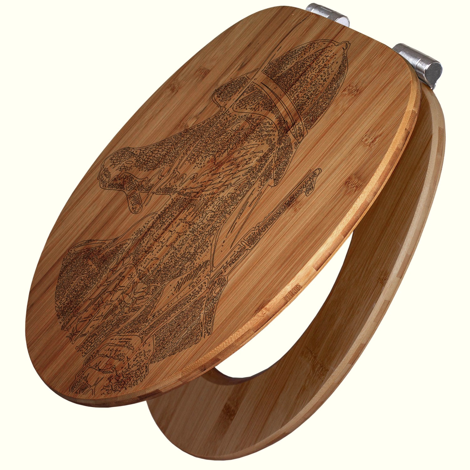 Banjado WC Sitz Bambus Holz Mit Gravur Toilettendeckel Mit Absenkautomatik günstig online kaufen