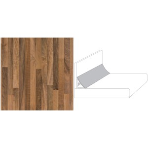 Wandabschlussleiste Plus, 300x3 cm, Nussbaum Dekor für Arbeitsplatten