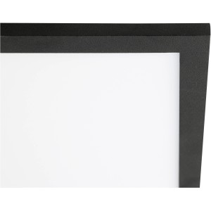 Quadratisches, schwarzes LED-Panel Buffi 40x40 cm für Deckenmontage.