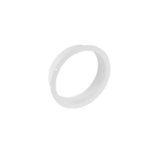 Weißer Schlauchanschlussstutzen System 125 aus Kunststoff für Dunstabzug & Trockner.