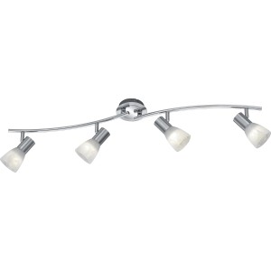 Trio LED-Spot Levisto, 4-flammig, Nickel matt mit alabasterfarbenem Glas.