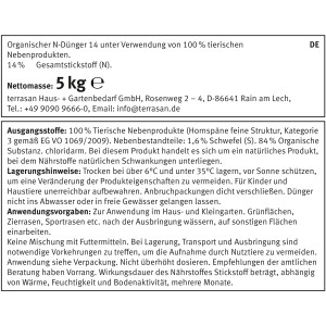 Verpackung Hornspäne 5 kg: Langzeitdünger für gesundes Pflanzenwachstum im Garten und auf dem Balkon.