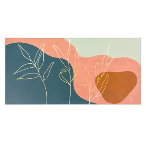 Klarstein Wonderwall Air Art Smart Infrarotheizung 60x120 cm 700 W Wandinstallation App-Steuerung Motiv Goldene Linien Weiß