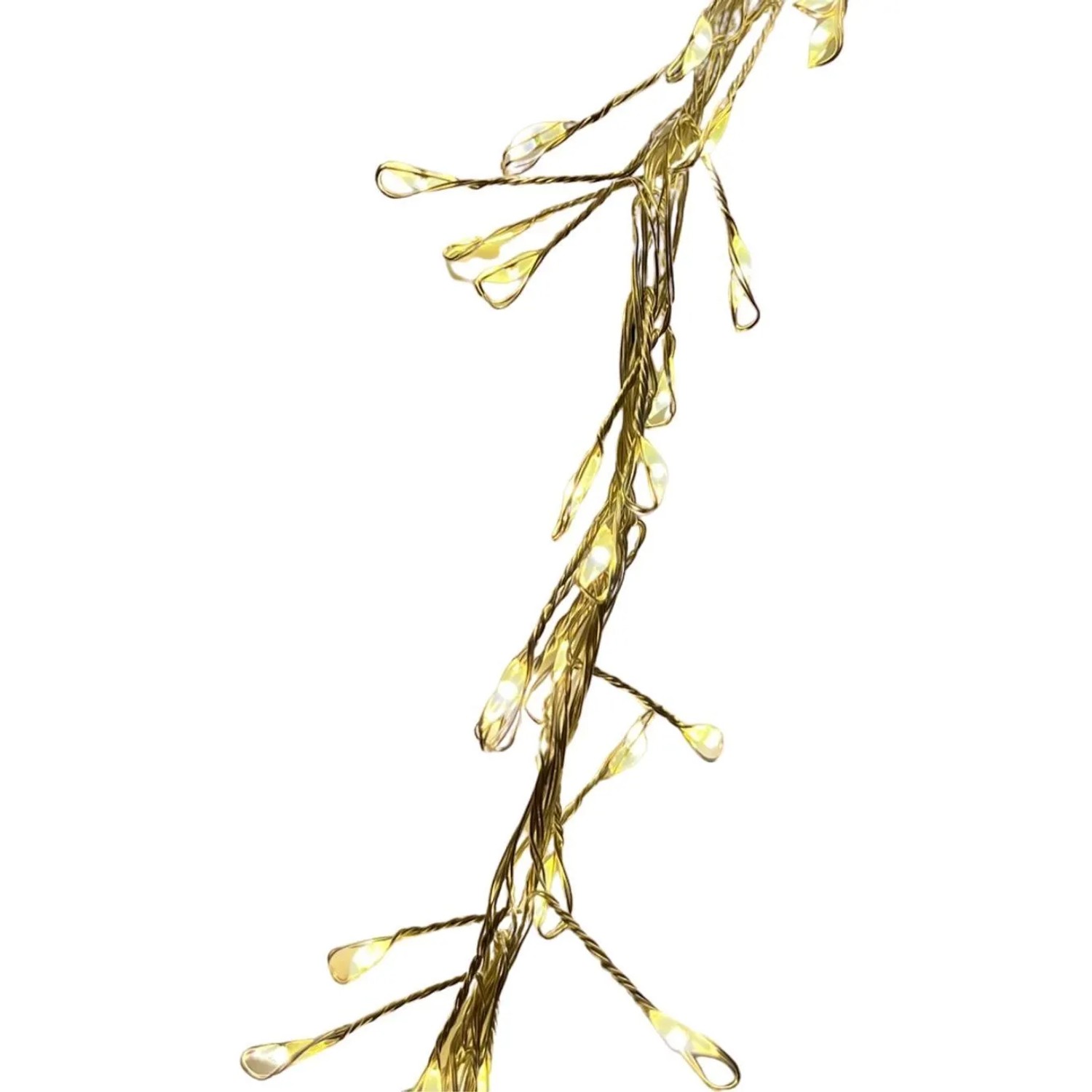 Lex Tropfen Lichterkette mit 400 warmweißen LEDs und silbernem Kabel. Ideal für Weihnachtsbeleuchtung innen.