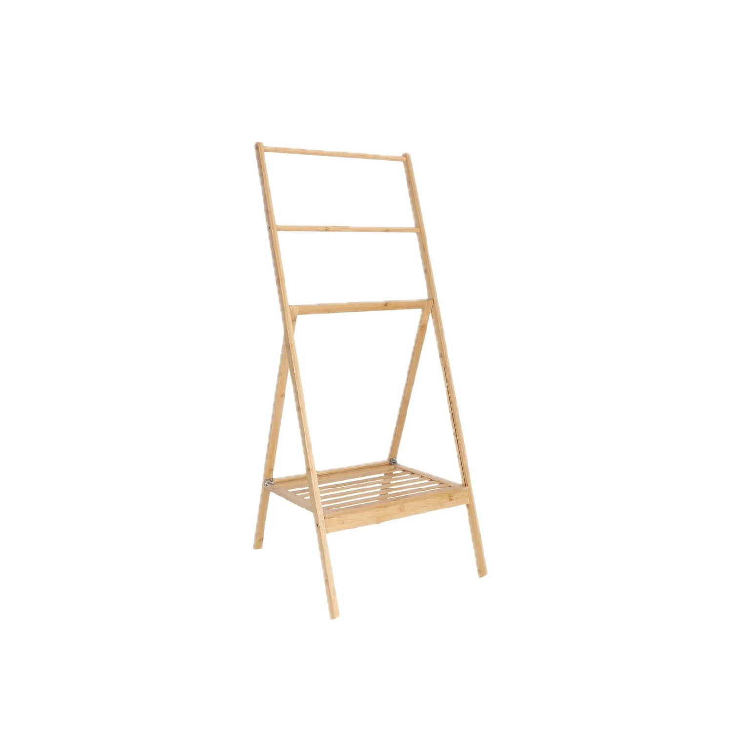 Relaxdays Handtuchständer Bambus Natur mit Ablage Klappbar Freistehend 112 cm x 55 cm x 44,5 cm 1,6 kg