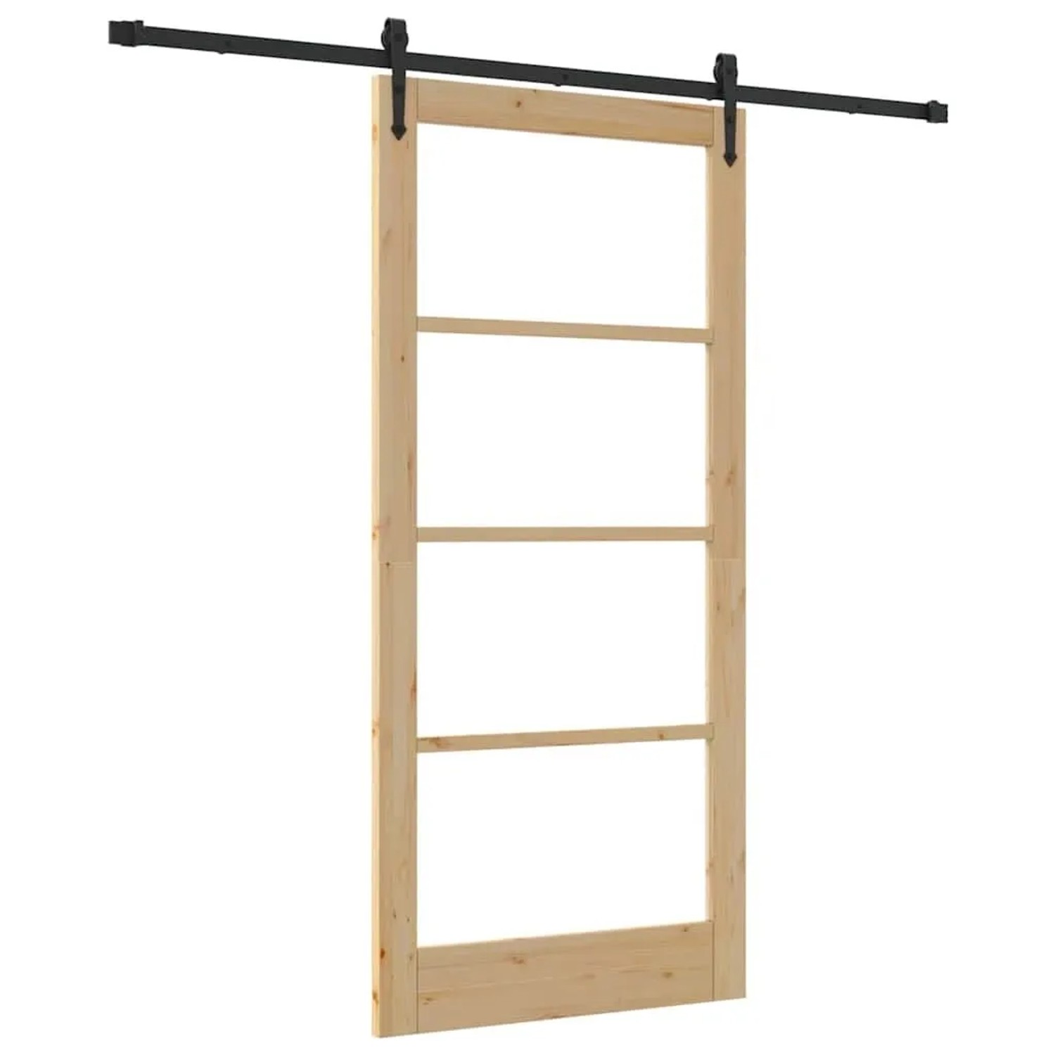 vidaXL Schiebetür ORKDAL Natur 93 x 202 cm Massivholz Kiefer und Glas 3332483