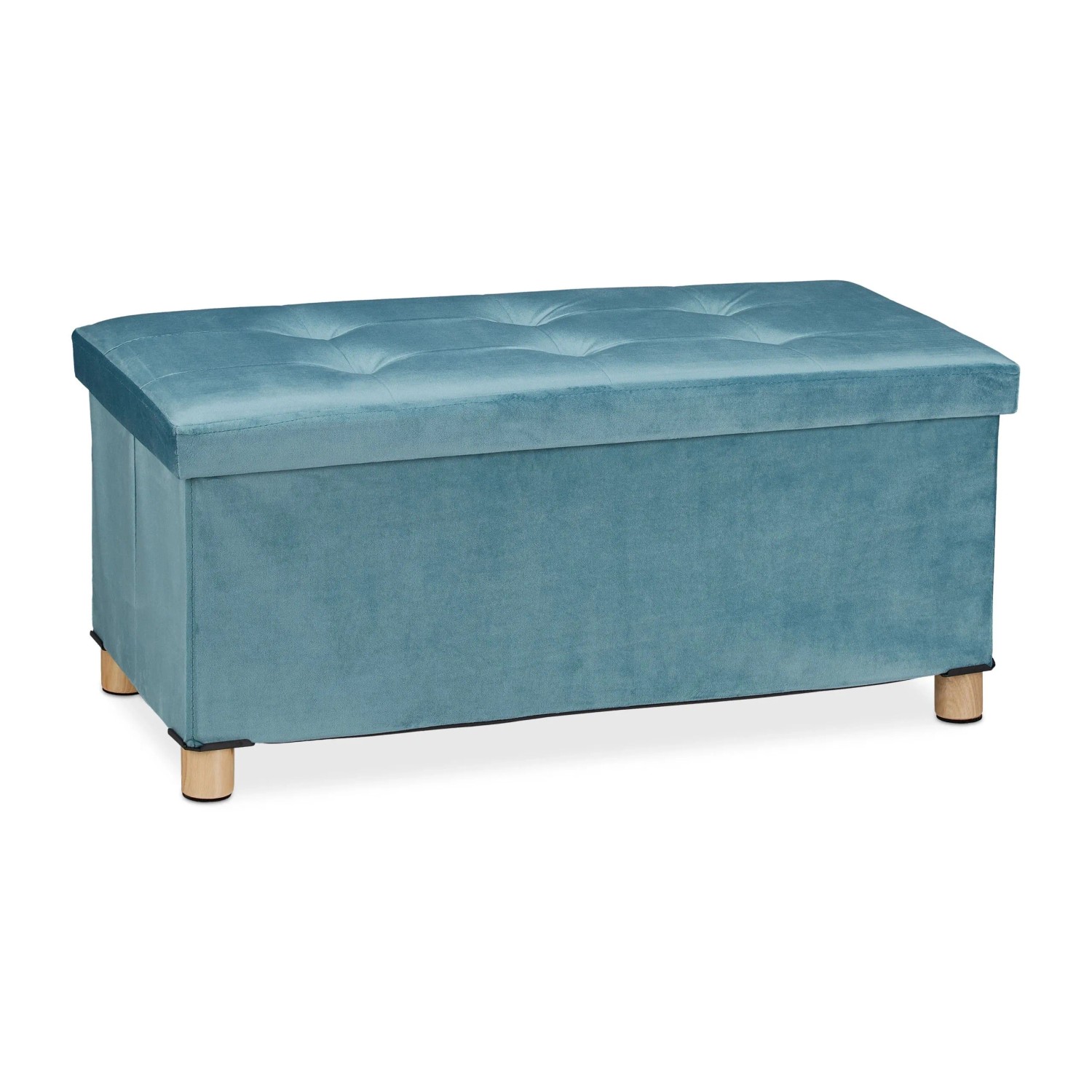 Relaxdays Sitzbank Samt Türkis Faltbar 34 cm x 76 cm x 38 cm 5,3 kg