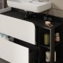 Vicco Waschbeckenunterschrank Karen, anthrazit/weiß, 100 cm breit, mit Schubladen und Türen.